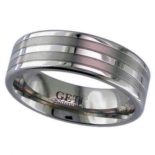 Patterned Titanium Wedding Ring (2220-GP)